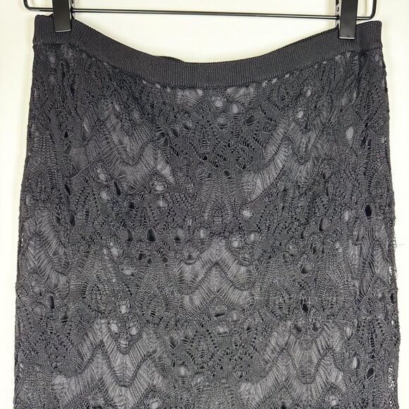 Eileen Fisher Skirt Womens Small Lace Knit Pull On Stretch Midi Viscose Nylon - Picture 8 of 12